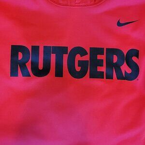 Men's Nike Red Rutgers Scarlet Knights Hoodie Hooded Sweatshirt Large RU Black